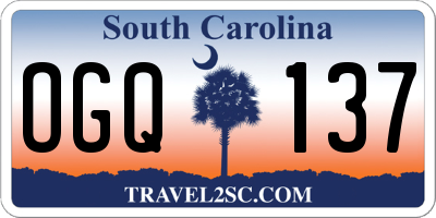 SC license plate OGQ137
