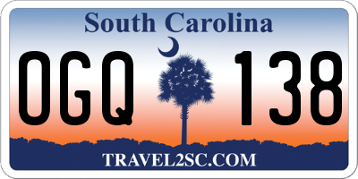 SC license plate OGQ138
