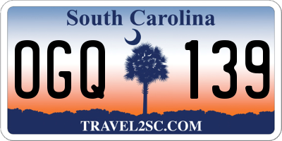 SC license plate OGQ139
