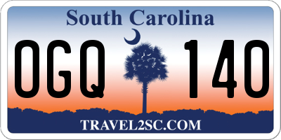 SC license plate OGQ140