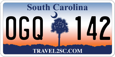SC license plate OGQ142