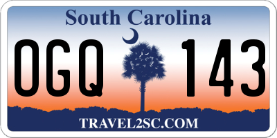 SC license plate OGQ143