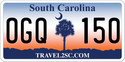 SC license plate OGQ150