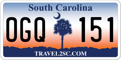 SC license plate OGQ151