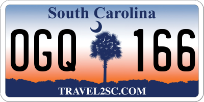 SC license plate OGQ166
