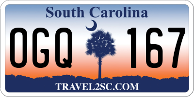 SC license plate OGQ167