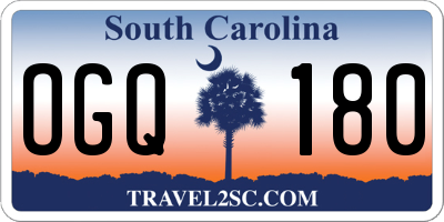SC license plate OGQ180