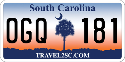 SC license plate OGQ181