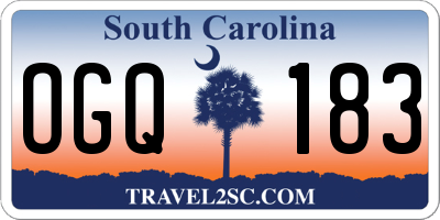 SC license plate OGQ183
