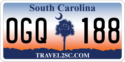 SC license plate OGQ188