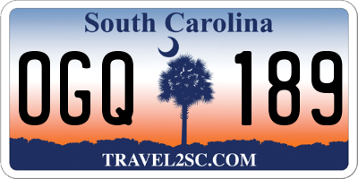 SC license plate OGQ189