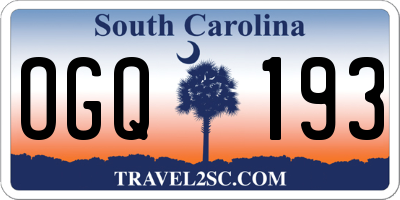 SC license plate OGQ193