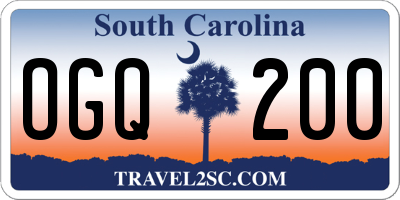 SC license plate OGQ200