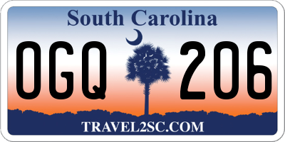 SC license plate OGQ206
