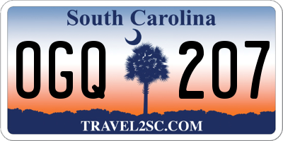 SC license plate OGQ207