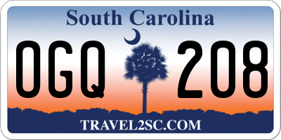 SC license plate OGQ208