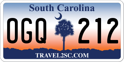 SC license plate OGQ212