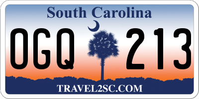 SC license plate OGQ213
