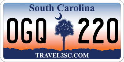 SC license plate OGQ220