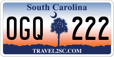SC license plate OGQ222