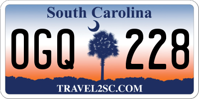 SC license plate OGQ228