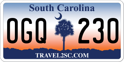 SC license plate OGQ230