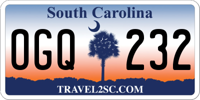 SC license plate OGQ232