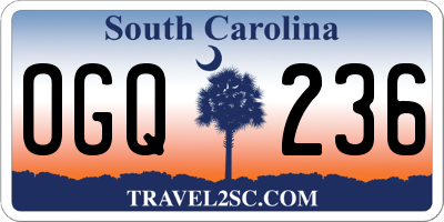 SC license plate OGQ236