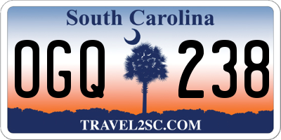 SC license plate OGQ238
