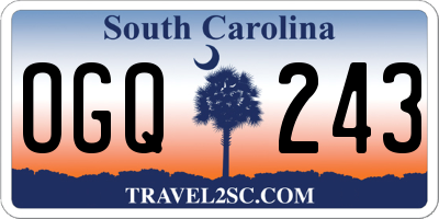 SC license plate OGQ243