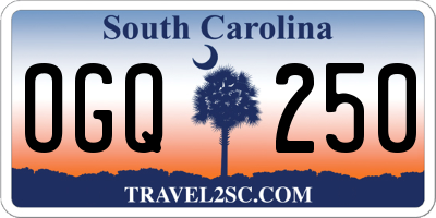 SC license plate OGQ250