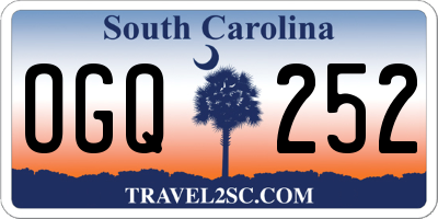 SC license plate OGQ252