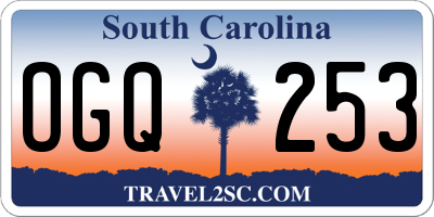 SC license plate OGQ253