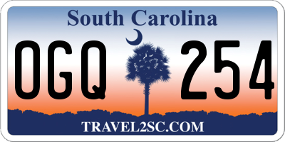 SC license plate OGQ254