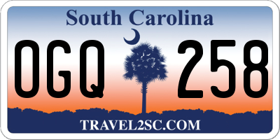 SC license plate OGQ258