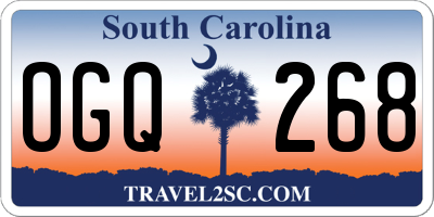 SC license plate OGQ268