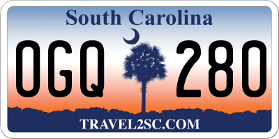 SC license plate OGQ280