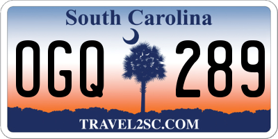 SC license plate OGQ289