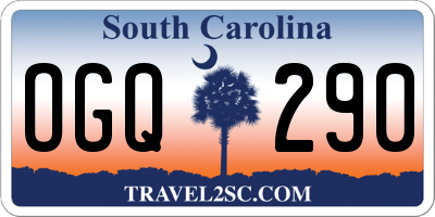 SC license plate OGQ290