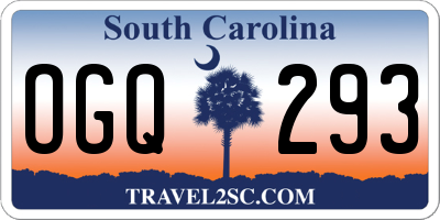 SC license plate OGQ293