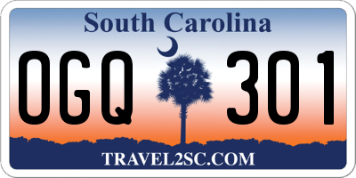 SC license plate OGQ301