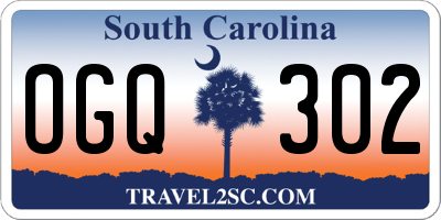 SC license plate OGQ302