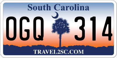 SC license plate OGQ314