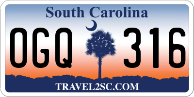 SC license plate OGQ316