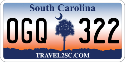 SC license plate OGQ322