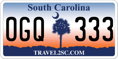 SC license plate OGQ333