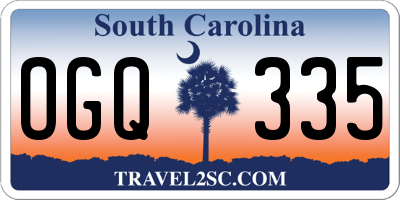 SC license plate OGQ335