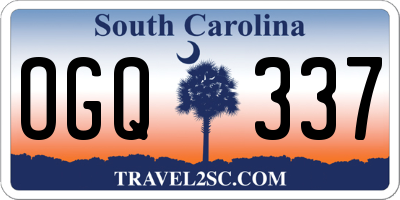 SC license plate OGQ337