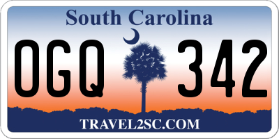 SC license plate OGQ342