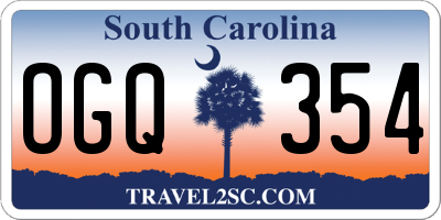 SC license plate OGQ354